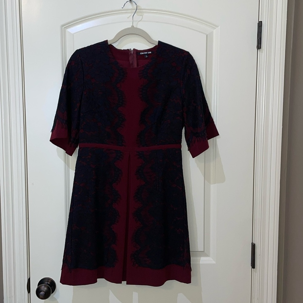 Elegant Black and Burgundy Dress